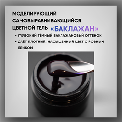 Гель ТМ Опция «Баклажан» — моделирующий самовыравнивающийся цветной, 15 мл 39006